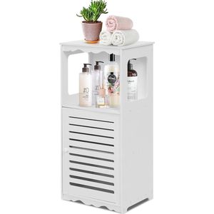 Ruimtebesparende badkamerkast - Wit - Waterdicht - Lage kast - 395 x 28 x 80 cm .