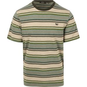 Superdry - T-Shirt Strepen Groen - Heren - Maat M - Modern-fit