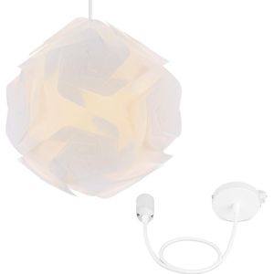 Moderne Puzzel Lampenkap Rond - ? 28 cm Doe-het-Zelf Plafondlamp Lampenkap met 20 Onderdelen - E27 Fitting - Maat M, Wit