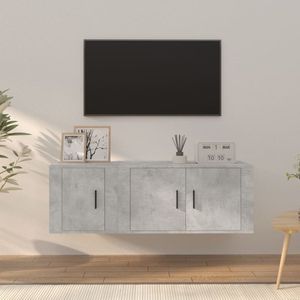 The Living Store TV-meubelset - Klassiek - Meubels - 80x34.5x40cm + 40x34.5x40cm - Betongrijs