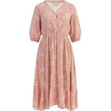 Usha - Midikleid - V-Ausschnitt - Pastel Kleur - Halflange Mouwen