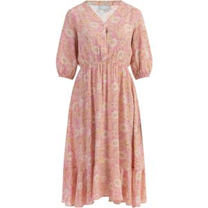 Usha - Midikleid - V-Ausschnitt - Pastel Kleur - Halflange Mouwen