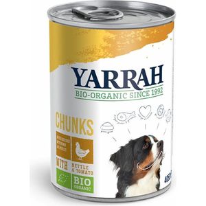 Yarrah Dog Blik Brokjes In Saus - Kip - Hondenvoer - 12 x 405 g