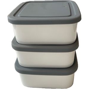 Serax vershouddoos porselein met siliconendeksel 13 cm - set van 3