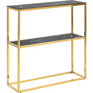 Wandtafel 79,5 cm Saga Zwart Marmer - Goud