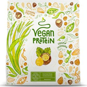 Alpha Foods Vegan Proteine poeder - Eiwitpoeder als maaltijd of ontbijtshake, Plantaardige Proteine Shake, 600 gram voor 20 shakes, met Hazelnoot smaak (nieuw recept)