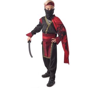 LUCIDA - Rode draak ninja kostuum voor jongen - S 110/122 (4-6 jaar)