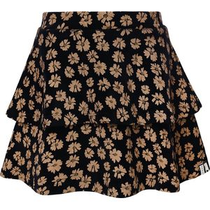 LOOXS Little 2432-7768-980 Meisjes Rok - Maat 128 - Zwart dessin van 80% cotton 15% polyester 5% Lycra