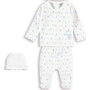 Yatsi - boys baby set with hat - white blue - jongens baby setje - prematuur - maat 46