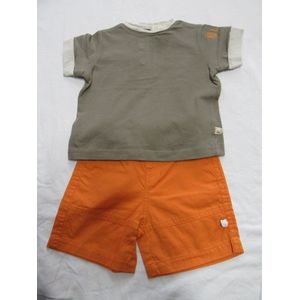 Noukie's - Ensemble - Jongens - Kaki /oranje - 1 jaar 80