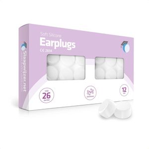 Slaapwijzer siliconen oordopjes met zilverionen - 24 oordopjes (12 paar) - Remt bacteriegroei - Extra hygiënisch & fris - Hoge demping (26dB) - Slaap oordoppen - Ook geschikt voor zwemmen, studeren, uitgaan - Gaan extra lang mee