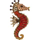 Fako Bijoux® - Broche - Zeepaardje - 58x30mm - Rood