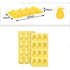 CHPN - Ijsklontjes mal - Ijsklontjesvorm - Siliconen - Ananas - Mal - Bakvorm - Ice Cube Klontjes Mal - IJsblokjes Tray - Fruit - Chocolade - Candy Bar - Siliconen mal