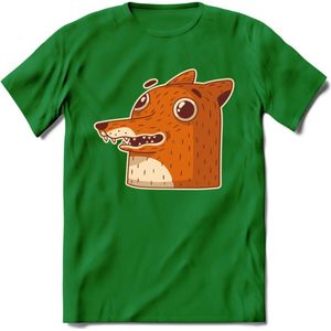 Friendly fox T-Shirt Grappig | Dieren vos Kleding Kado Heren / Dames | Animal Skateboard Cadeau shirt - Donker Groen - XL