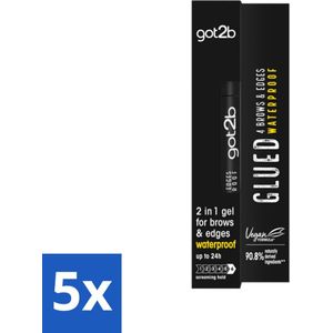 5 x Got2B - Wenkbrauwgel - 4 Brows & Edges Waterproof Transparant - 16 ml - Wenkbrauwgel - Waterdicht - Strakke Brows - Babyhaartjes - Hold