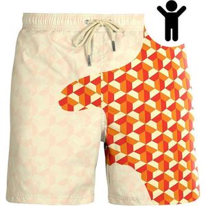 SEA'SONS - Zwembroek Jongens - Kleurveranderend - Sneldrogend - Oranje - Maat 146 (SEASONS - Kleur veranderend)