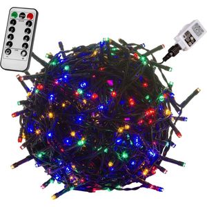 VOLTRONIC LED Verlichting - 600 LEDs - Met Afstandsbediening - Kerstverlichting - Tuinverlichting - Binnen en Buiten - 15 m - Groene Kabel - Multi Color