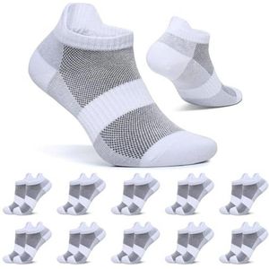 FALARY 10 Paar Sneakersokken Heren Dames Korte Sokken Katoenen Sportsokken Ademende Hardloopsokken