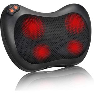 Rugmassager, Shiatsu nekmassager met warmte, elektrische rugmassager voor schouders, rug, benen, diepe weefselmassage met knedende massage om spieren te verlichten, massagekussen voor moeders/vaders/vrouwen/mannen