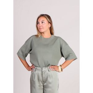 mbyM - Sitta-M - Fijngebreide Trui - Groen - Korte Mouwen