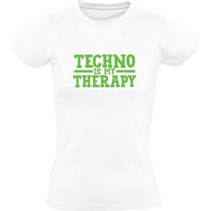 Techno is my therapy Dames T-shirt | muziek | party | disco | festival | dj