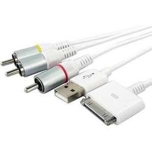 Composiet AV kabel compatibel met Apple iPod, iPhone en iPad - 1,5 meter