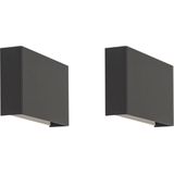 QAZQA otan - Moderne Wandlamp voor binnen - 2 stuks - D 5 cm - Zwart - Woonkamer | Slaapkamer | Keuken