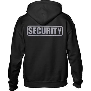 B&C Hoodie Beveiliging - Security - Reflecterende Bedrukking - Hoodie Zwart - Maat: 3XL - REFLECTEREND LOGO - Party bouncer hoodie - Bewaker hoodie