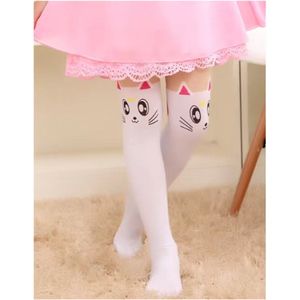 Jumada's - Kinderpanty - Koreaanse stijl - witte kat - maat L 7-13 jaar - voor meisjes - kniekousen - leuk en comfortabel