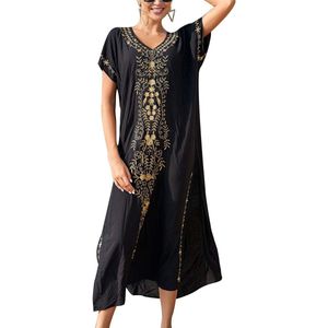 Elegante Strandjurk Dames - Boho Maxi Kaftan - Katoen - Zomer