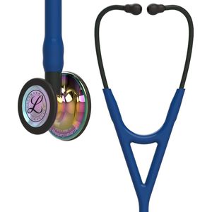 Littmann Cardiology IV, Marineblauwe slang / High Polish Rainbow borststuk / Zwarte steel en oorbeugel