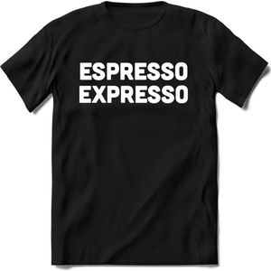 Espresso expresso T-Shirt Heren / Dames - Perfect koffie ochtend Shirt cadeau - koffiebonen spreuken teksten en grappige zinnen Maat XL