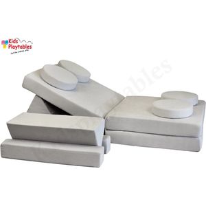 Kiddy Speelbank kind Grijs | Kinderbank modulair peuter | Kinderstoel | Kinderfauteuil | Play Couch | Kinderzetel | Bankje | Montessori speelgoed, Kindersofa | Slaapbank