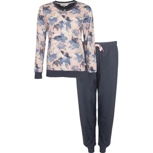 Tenderness Dames Pyjama - Polo Sluiting - Donker Blauw - Maat S