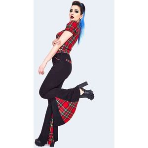 Jawbreaker Flared broek -XXL- Tartan Insert Zwart