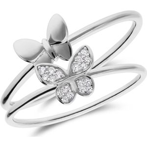 Lucardi - Ringen Set Vlinder - Ring - Zilverkleurig - 925 Zilver