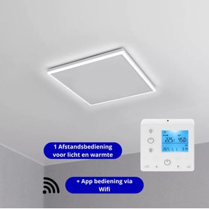 VH Infrarood paneel met LED verlichting & Wifi - Hoog vermogen IR - Instelbare lichtkleur - Dimbaar - 63 x 65 cm - 400 W