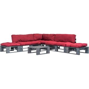 vidaXL-6-delige-Loungeset-pallet-met-rode-kussens-hout