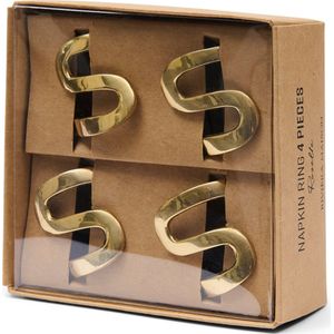 Rivièra Maison - Servetringen - Roselle- Set Van 4 - Brass - Goud