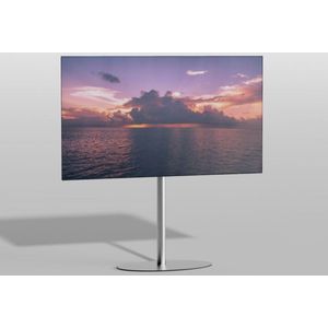 Cavus TV Vloerstatief ELLIPS 120 – geborsteld RVS - hoogte 120cm - VESA 400x200