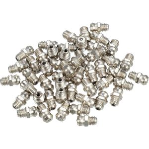 Set van 50 auto smeernippels M6 - Vernikkelde smeernippel kegel en recht model - Smeernippel assortiment auto-onderhoud