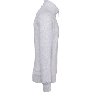 Sweatshirt Heren XS Kariban 1/4-ritskraag Lange mouw Ash Heather 80% Katoen, 20% Polyester