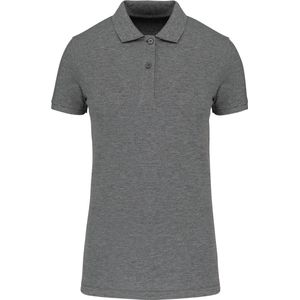 Polo Dames M Kariban Kraag met knopen Korte mouw Grey Heather 100% Katoen