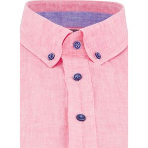 Giordano casual overhemd korte mouw roze