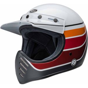 Bell Moto-3 Replica Satin Gloss White Black Full Face Helmet XL - Maat XL - Helm