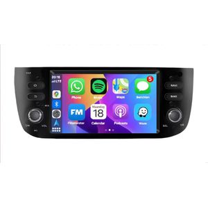 Autoradio 1/16GB met Carplay en Android auto | Geschikt voor Fiat Punto Evo en Grande Linea 2009-2018 | Radio scherm met Navigatie| 2009 2010 2011 2012 2013 2014 2015 2016 2017 2018