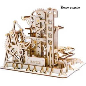 Robotime Tower Coaster - Rokr - Marble rush - Knikkerbaan - Houten puzzel - Volwassenen - 3D puzzel - Modelbouw - DIY