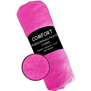 Terry Hoeslaken met Elastiek 180x200 cm - Fuchsja Roze