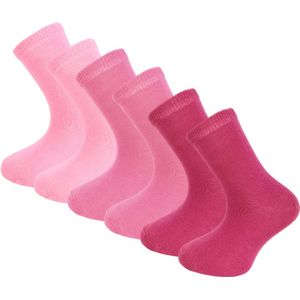 6 paar Meisjessokken - Katoen - SQOTTON® - Roze-Mix - Maat 31-34