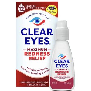 Clear Eyes Maximum Redness Relief XL - Oogdruppels Tegen Super Rode Ogen, Droge Ogen, Branderige Ogen & Geïrriteerde Ogen - 1x15ML